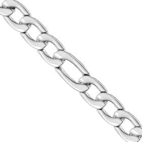 Men's 20\" Figaro Chain Necklace in Stainless Steel - 8mm