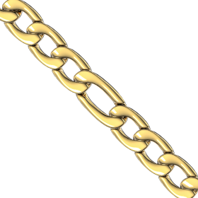 Men's 22" Figaro Chain Necklace in Yellow Stainless Steel - 5mm