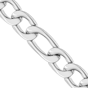 Men's 20\" Figaro Chain Necklace in Stainless Steel - 8mm