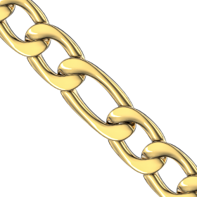 Men's 22" Figaro Chain Necklace in Yellow Stainless Steel - 5mm