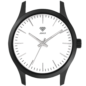 Black Stainless Steel Case/White Dial