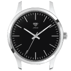 Polished Stainless Steel Case/Black Dial