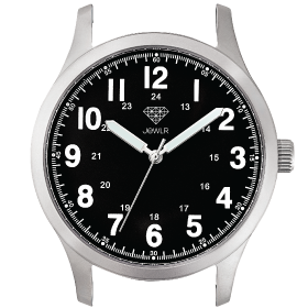 Satin Finish Stainless Steel Case/Black Field Dial