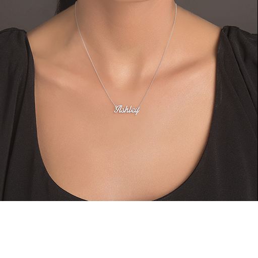 14K Yellow Gold Personalized Name Necklace with Cubic Zirconia ...