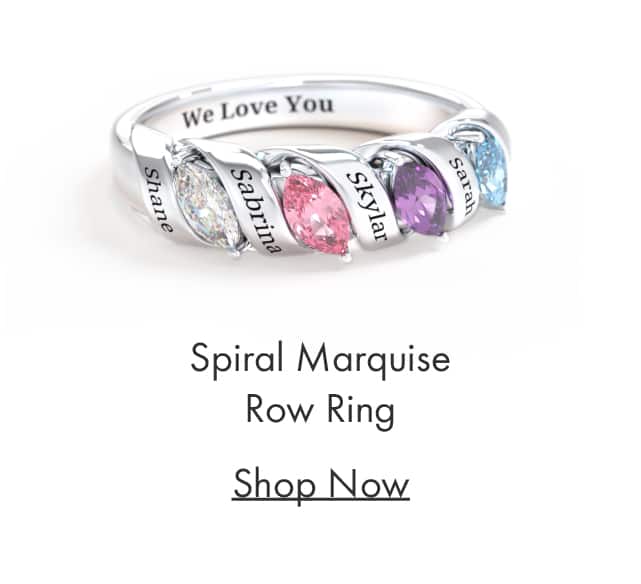 Spiral Marquise Row Ring