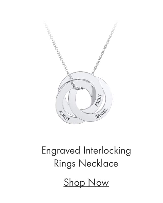 Engraved Interlocking Rings Necklace