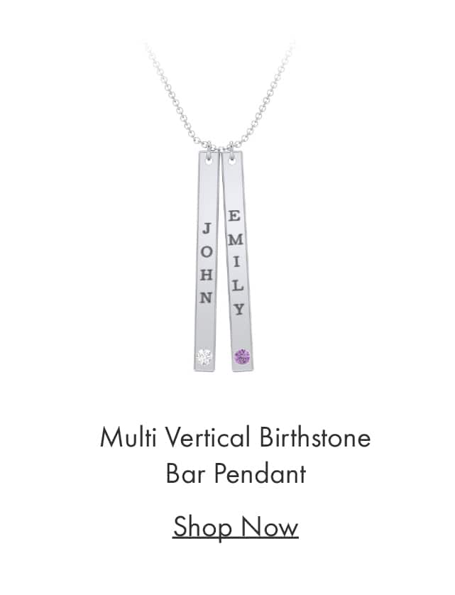Multi Vertical Birthstone Bar Pendant