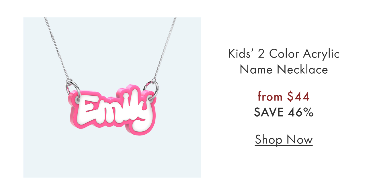 Kids' 2 Color Acrylic Name Necklace 