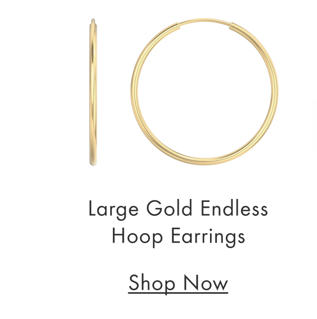 Large Gold Endless Hoop Earrings 
