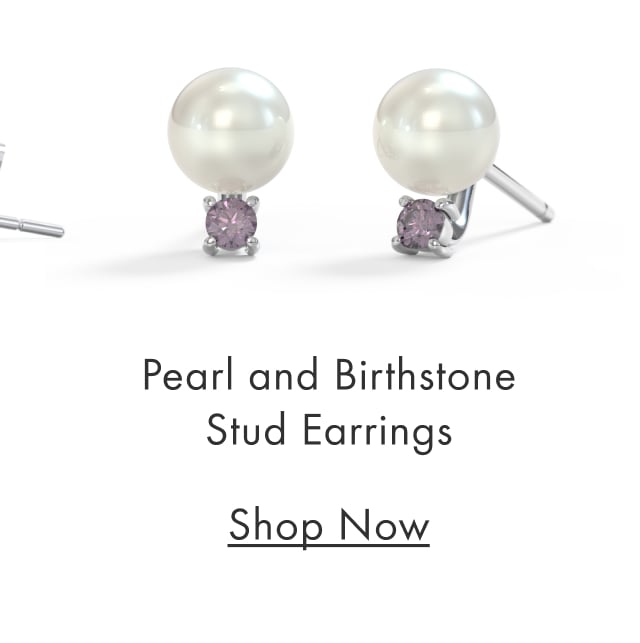 Pearl and Birthstone Stud Earrings 