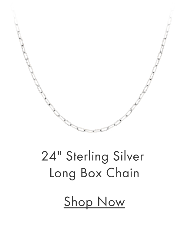 24'' Sterling Silver Long Box Chain 