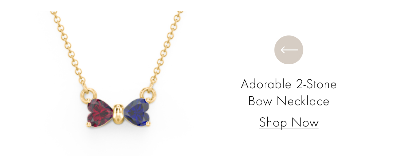 Adorable 2-Stone Bow Necklace 