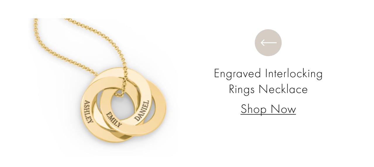 Engraved Interlocking Rings Necklace 
